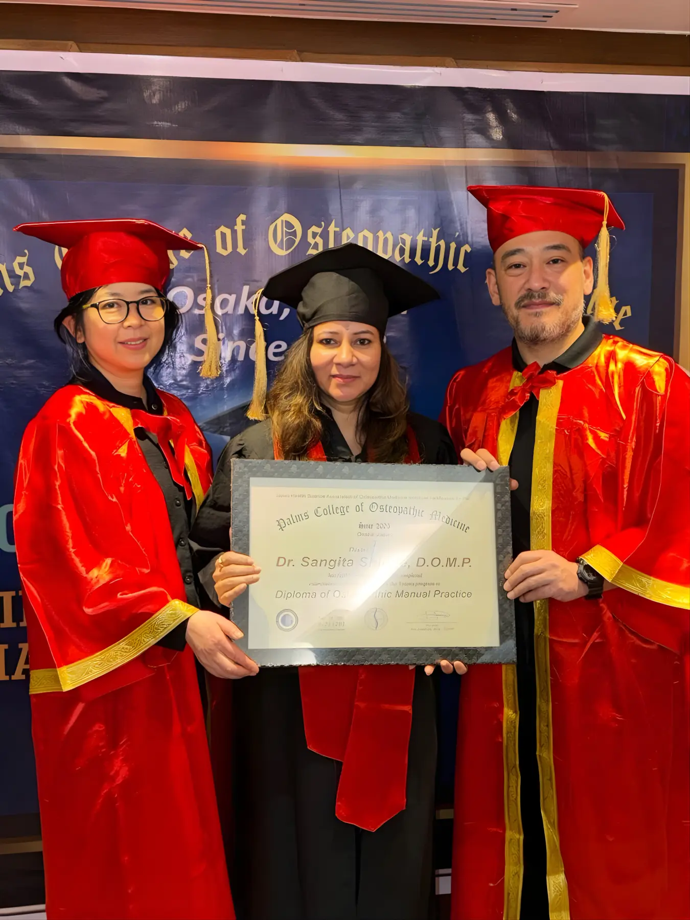 OMT Sangita Shinde at an international certification ceremony